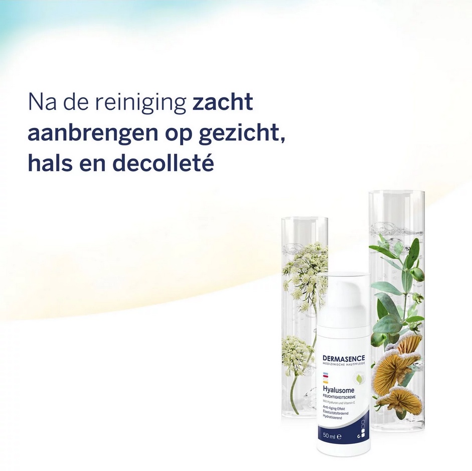 Na reiniging zacht aanbrengen op gezicht, hals en decollete