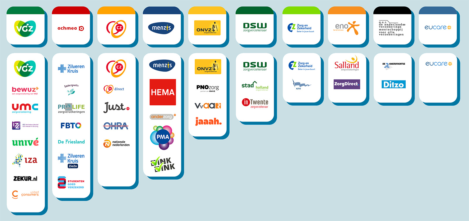 Alle zorgverzekeraars Infographic