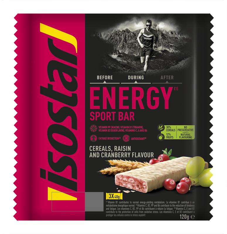 Energy Sport Bar Cereals Raisin Cranberry 3 X 40g