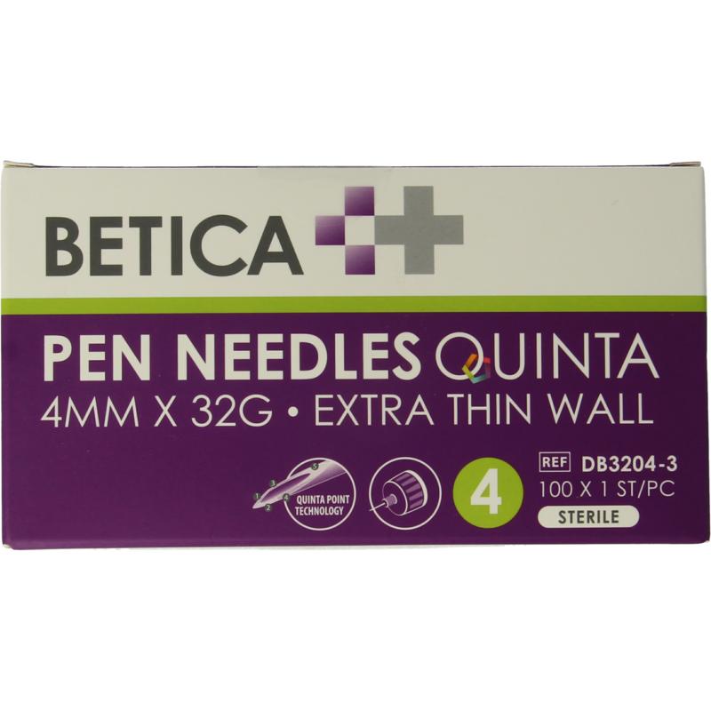 Betica Pen Needles Quinta 4mm 32g Extra Thin Wall