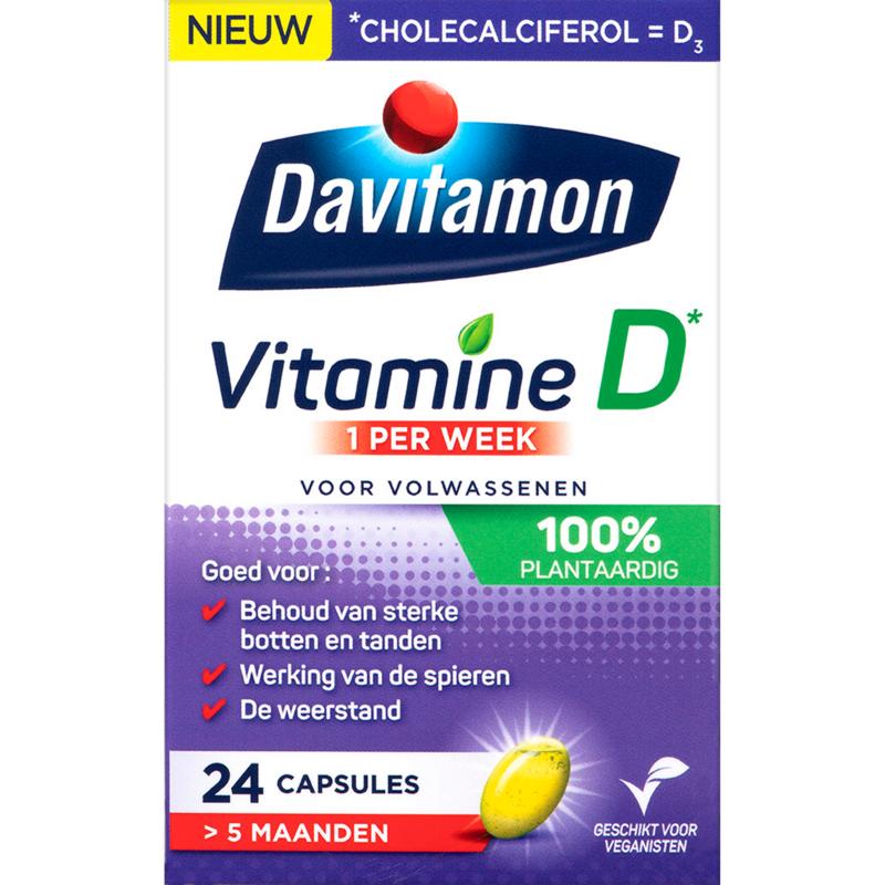 Davitamon Vit D 1p/Wk Volwassen Plantaardig Caps