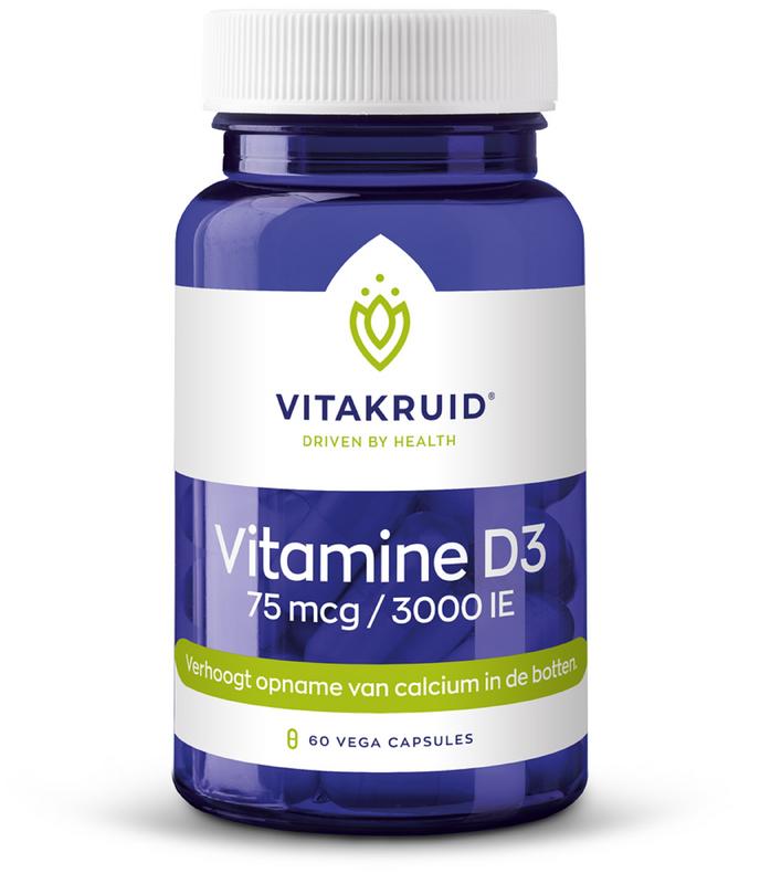 Vitamine D3 Vitakruid Vcaps 75mcg 3000ie