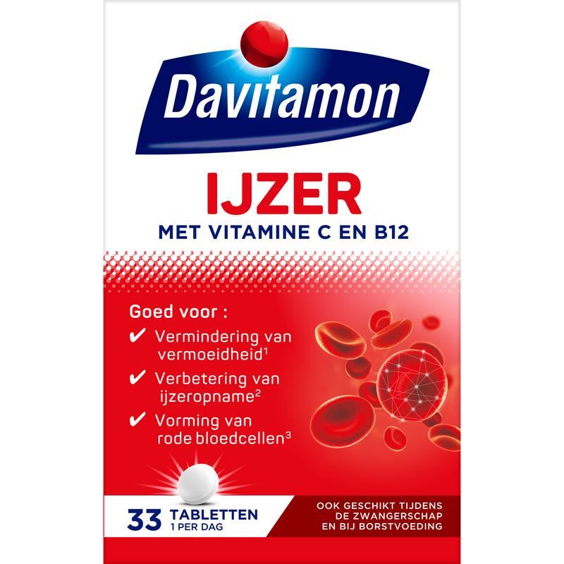 Davitamon Ijzer met Vitamine C & B12 Tablet