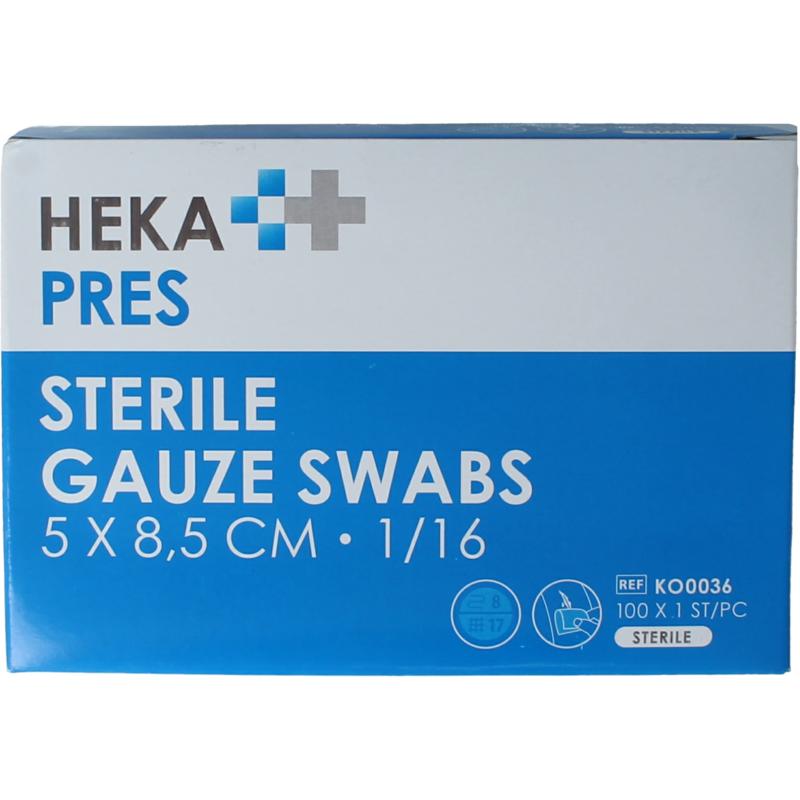 Hekapres Hydrof Gauzekompr Star 1/16 Verp 5x 9cm