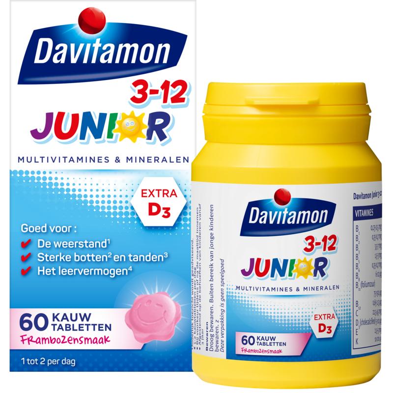 Davitamon Junior 3+ Kauwvitamines Framboos