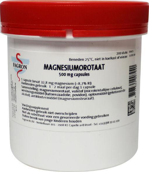 vuilnis helaas Korst Magnesium Orotaat Capsule 500mg Fagron