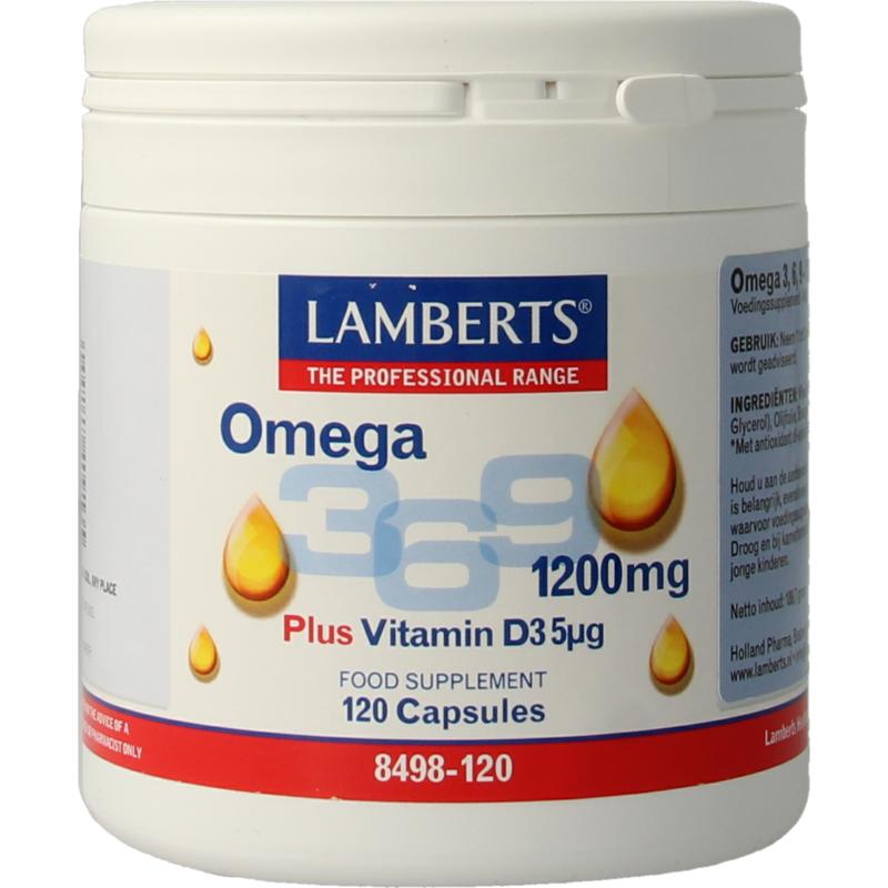 Omega 3-6-9 Lamberts 1200mg +Vitamine D3 Caps 5mcg