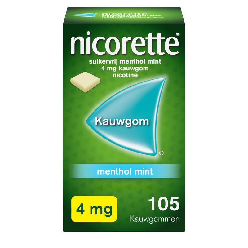 Nicorette Suikervrij Menthol Mint Kauwgom 4mg