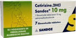 Product Cetirizine Dihcl Sandoz Tablet Filmomhuld 10mg