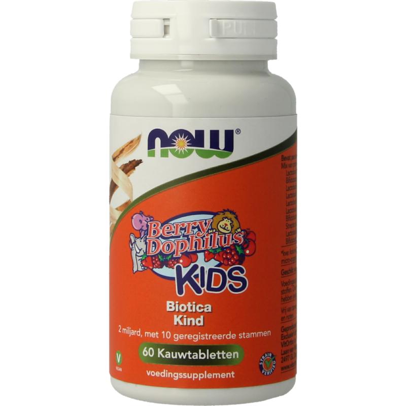 Now Berrydophilus Kids Biotica Kind Kauwtablet