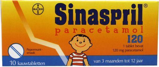 Sinaspril Paracetamol Kauwtablet 120mg