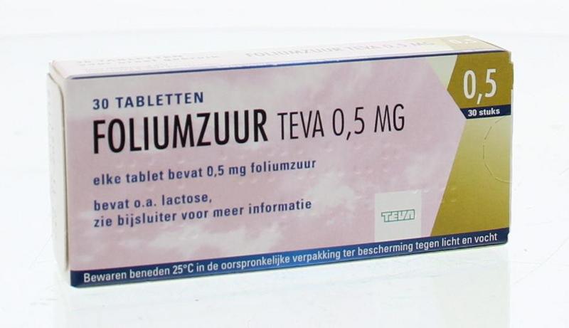 dubbele Trechter webspin Bestaan Foliumzuur Teva Tablet 0,5mg