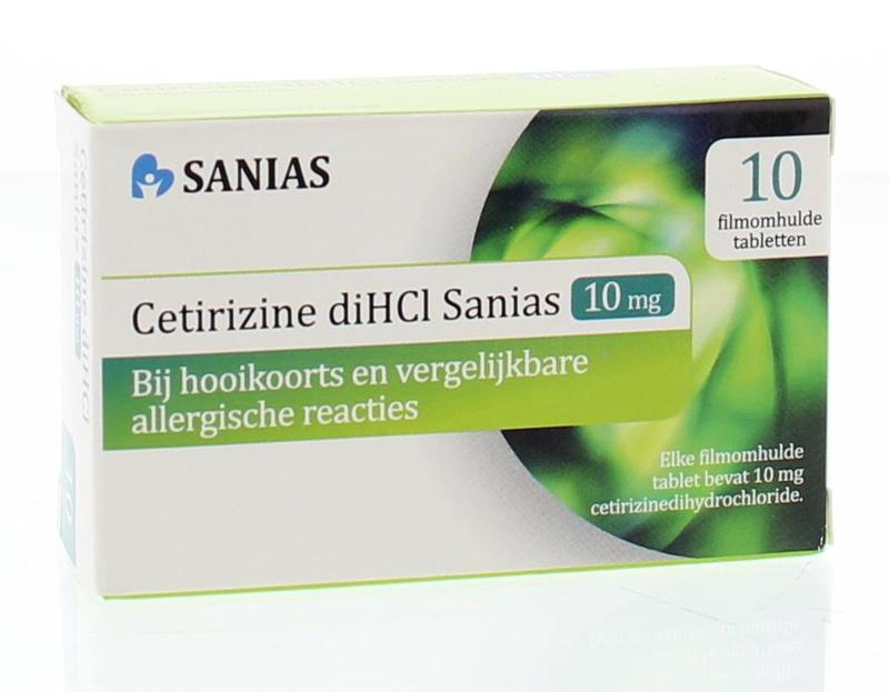 Cetirizine Dihcl Sanias Tablet Filmomhuld 10mg