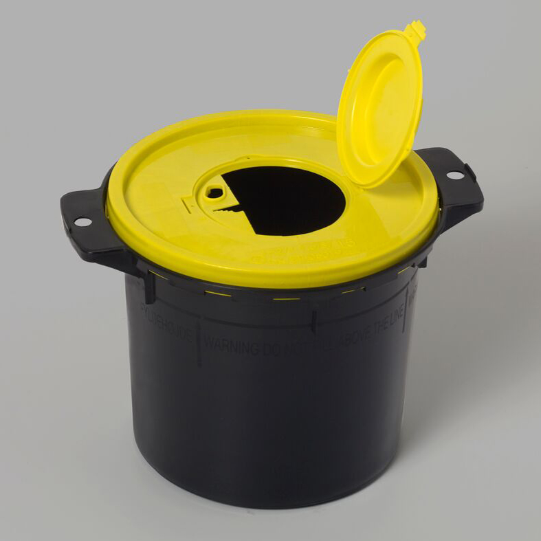 Naaldenbox Blockland 5l Zw/Deksel Geel Un-Keurm