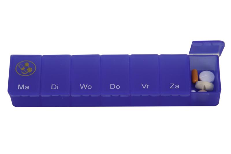 Pillendoos 1 Week Transparant Blauw