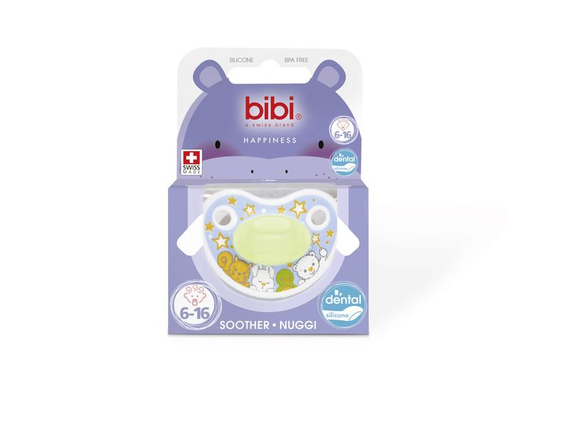 Bibi Happiness Fopspeen Glow In The Dark 6-16 Maanden