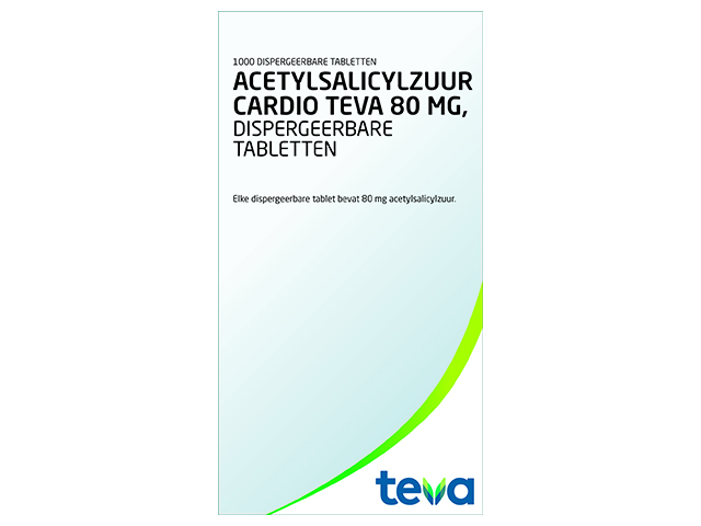 Acetylsalicylzuur Cardio Teva Disp Tablet 80mg
