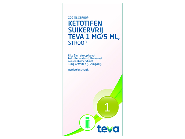 Ketotifen Teva Suikervrij Stroop 0,2mg/ml