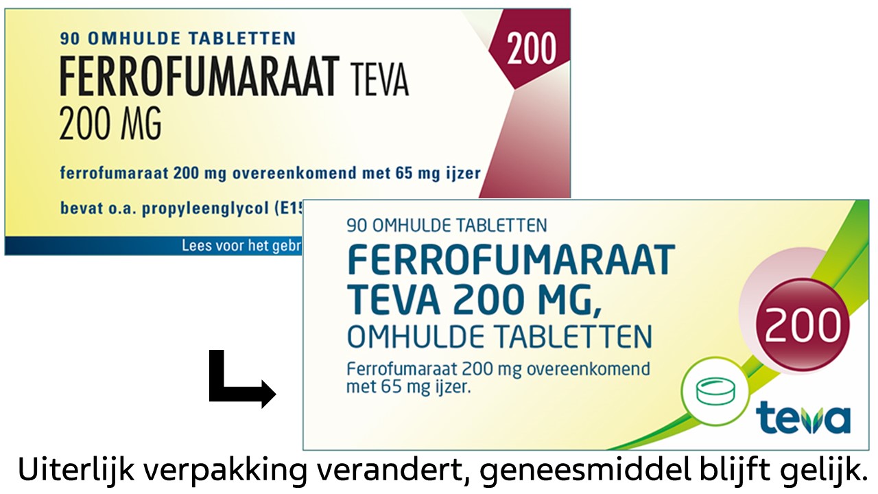 Ferrofumaraat Teva Tablet 200mg