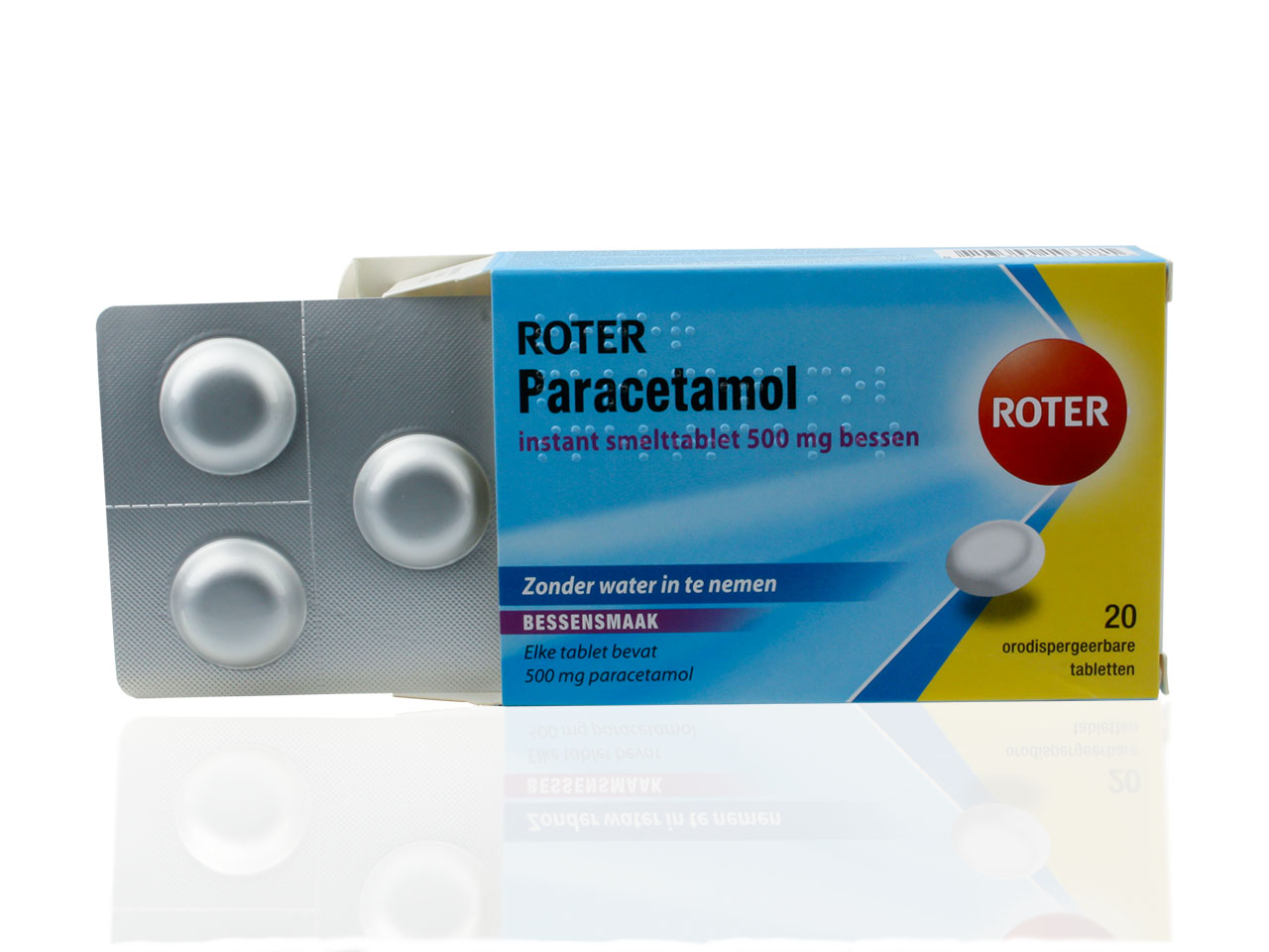 Roter Paracetamol Smelttablet Bessen 500mg