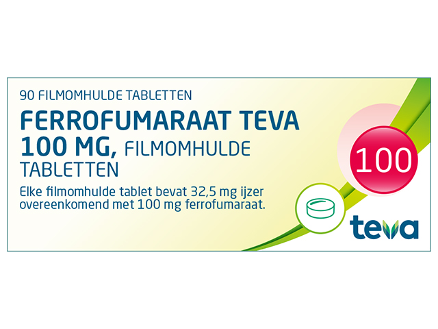 Ferrofumaraat Teva Tablet Omhuld 100mg