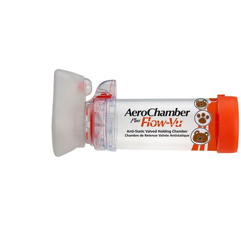 Aerochamber Flow-Vu met Babymasker Oranje 0-18 Mnd