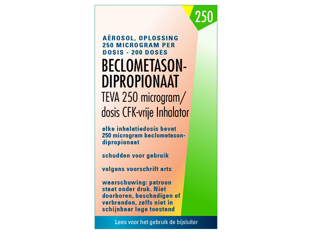 Product Beclometason Teva Aer Cfkvr 250mcg/Do Spb 200do+In