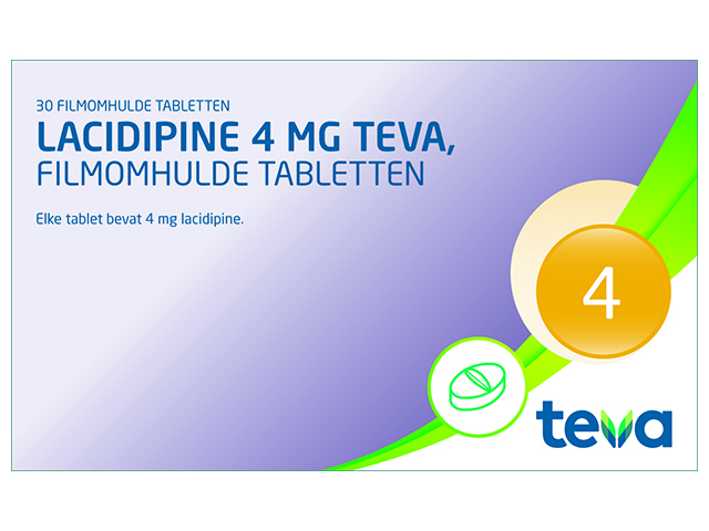 Lacidipine Teva Tablet Filmomhuld 4mg