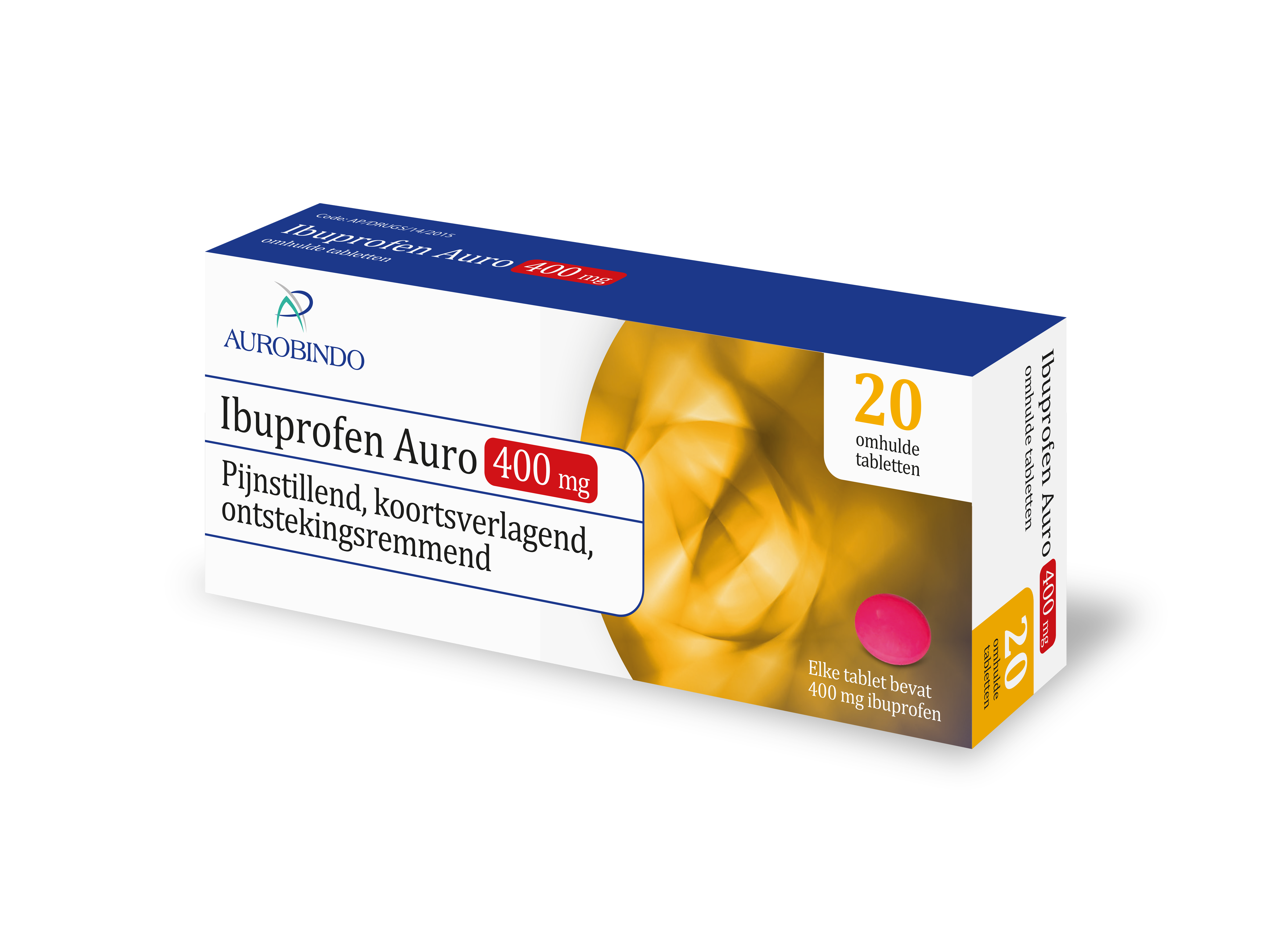 Product Ibuprofen Auro Tablet Omhuld 400mg