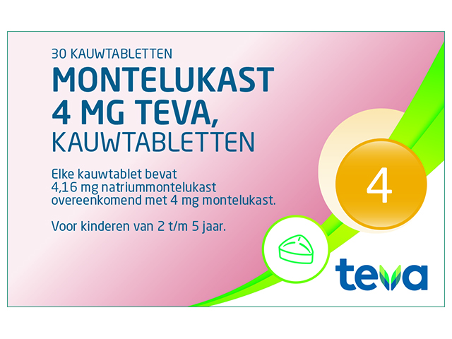 Montelukast Teva Kauwtablet 4mg