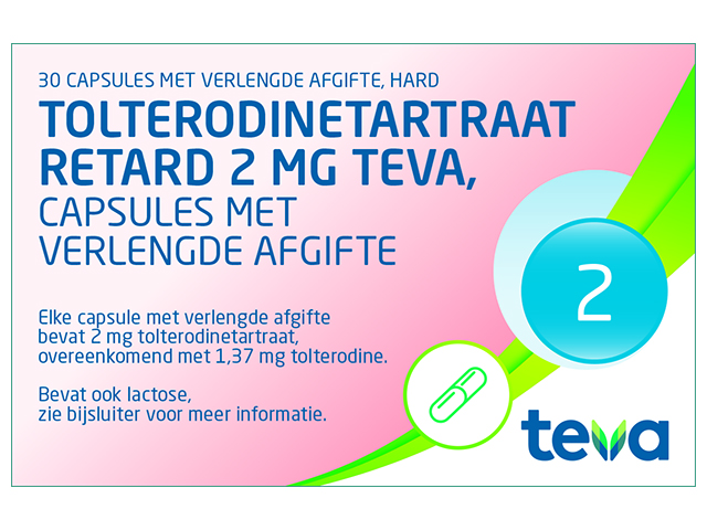 Tolterodinetartraat Teva Retard Capsule Mva 2mg