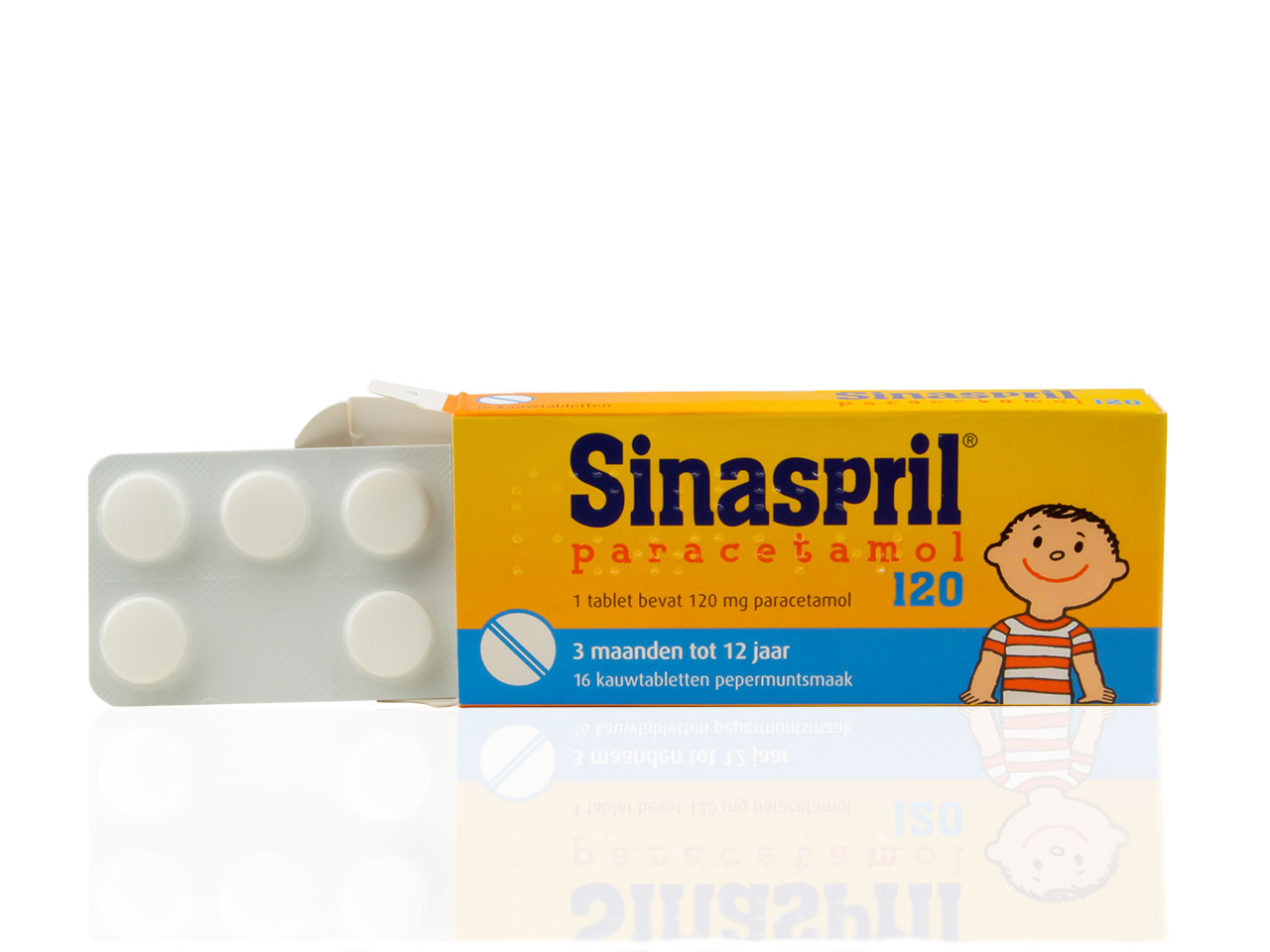 Sinaspril Paracetamol Kauwtablet 120mg