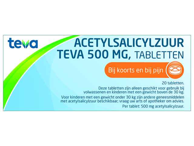 Acetylsalicylzuur Teva Tablet 500mg