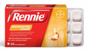 Rennie Sinaasappelsmaak Kauwtablet 680mg/80mg