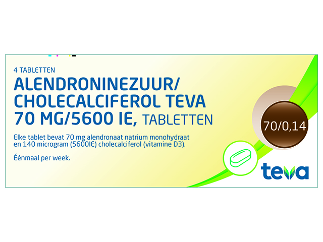 Alendroninezuur/Cholecalciferol Teva T 70mg/5600ie