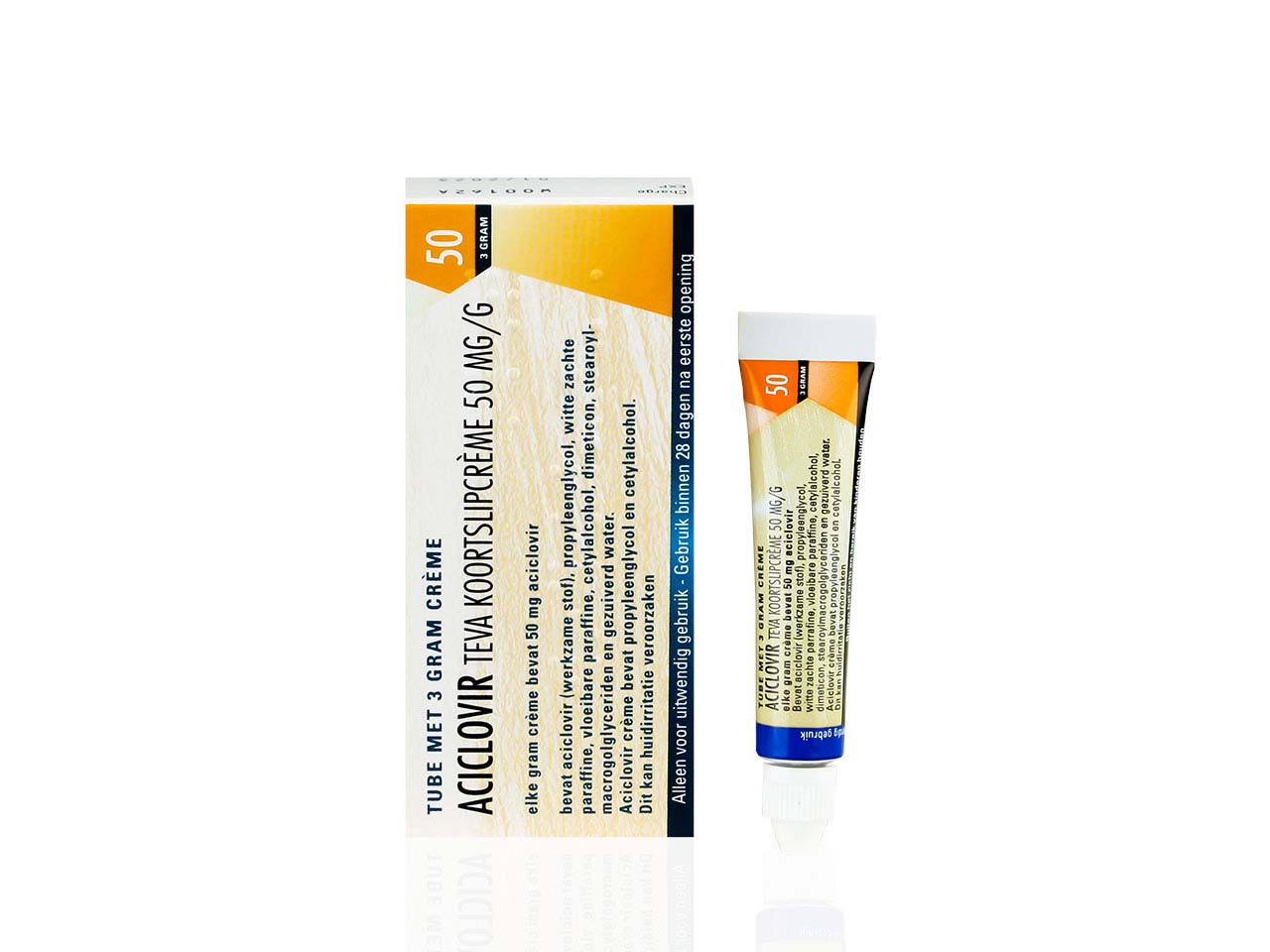 Product Aciclovir Teva Koortslipcreme 50mg/G