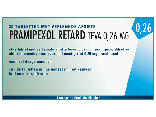 Pramipexol Teva Ret Tabl Mva 0,375mg (0,26mg Base)