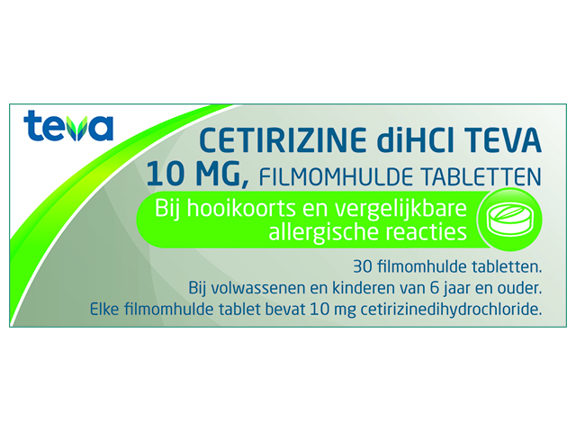 Cetirizine Dihcl Teva Tablet Filmomhuld 10mg