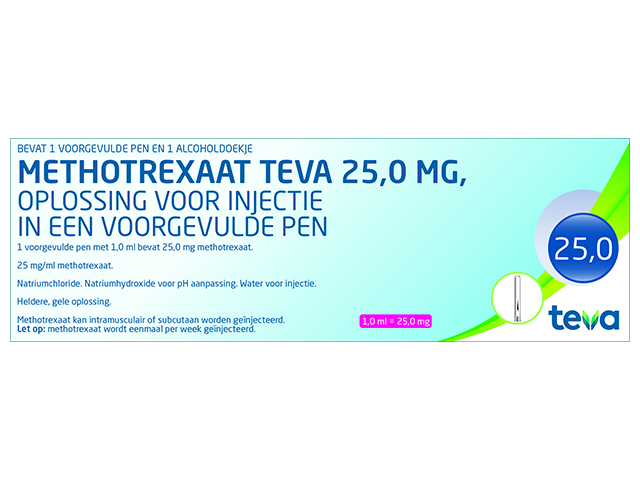 Methotrexaat Teva Injvls 25,0mg/1,0ml(25mg/ml)Pen