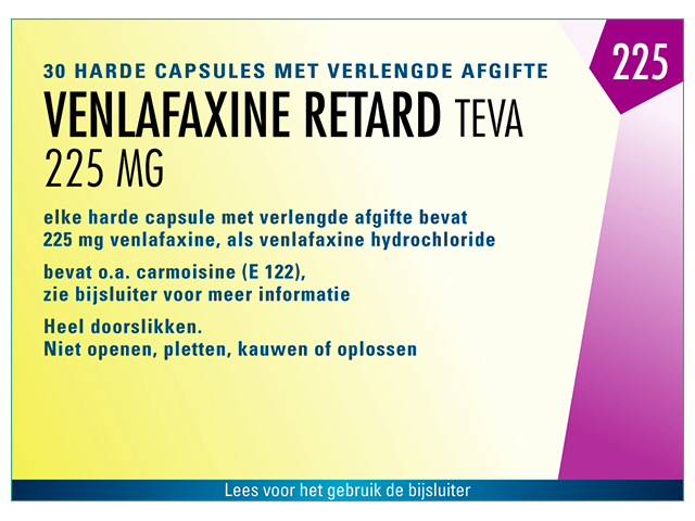 Venlafaxine Teva Retard Capsule Mva 225mg
