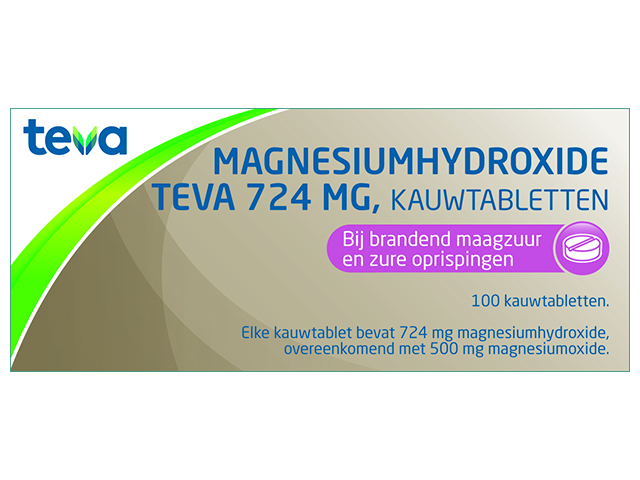 Magnesiumhydroxide Teva Kauwtablet 724mg