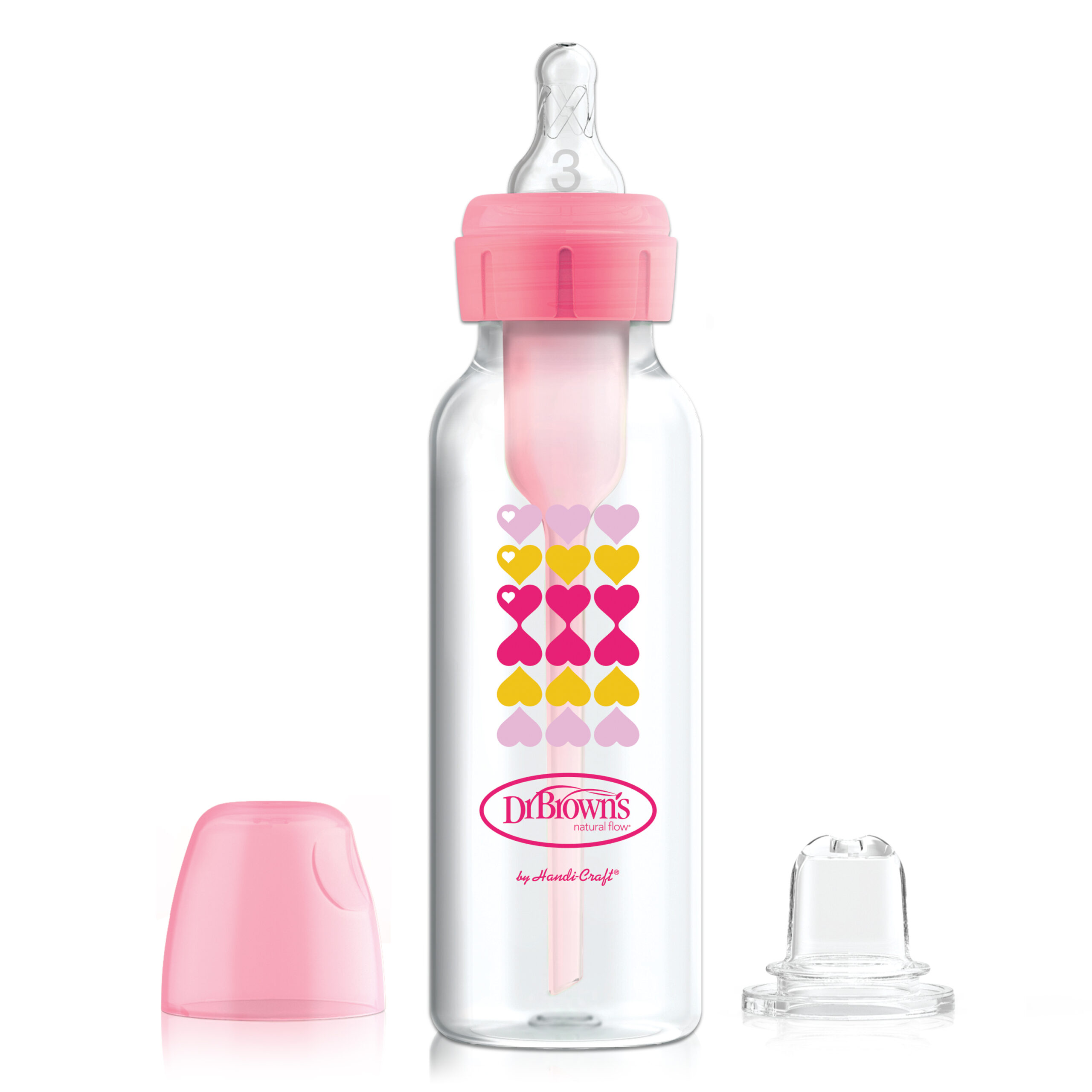 Dr Brown'S Options+ Overgangsfles Smalle Hals Roze 250 ml