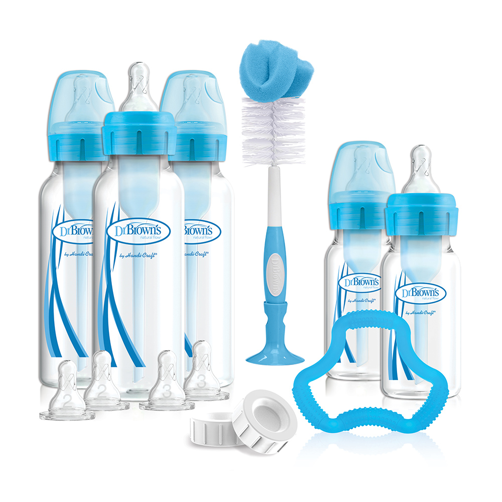 Dr Brown’S Bottle Giftset, Standaard Halsfles Blauw