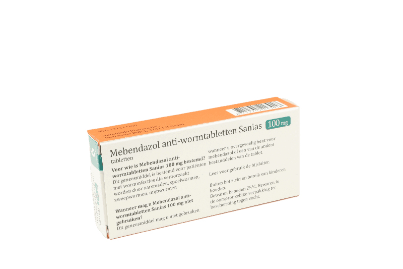 Sanias Wormkuurtablet Mebendazol 100mg