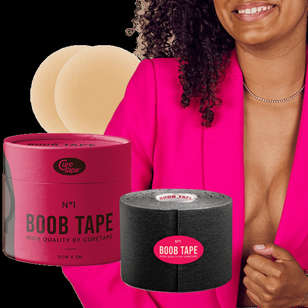 Boobtape No 1 Incl. Nipple Covers - 5cm X 5m Black