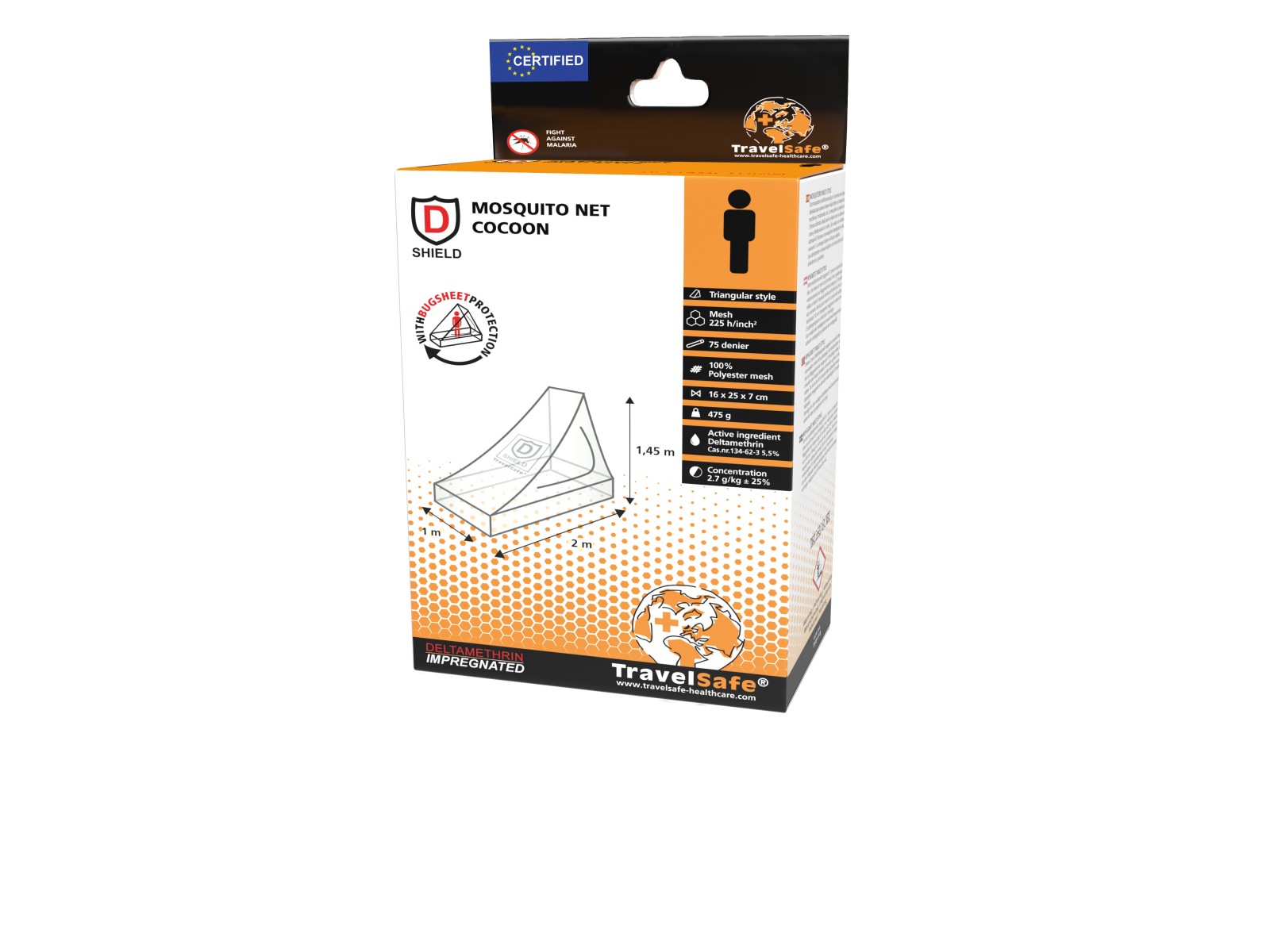 Travelsafe Moustiquaire Box TS104 - Lit Double 2 Personnes - Blanche Avec Cordon 20m