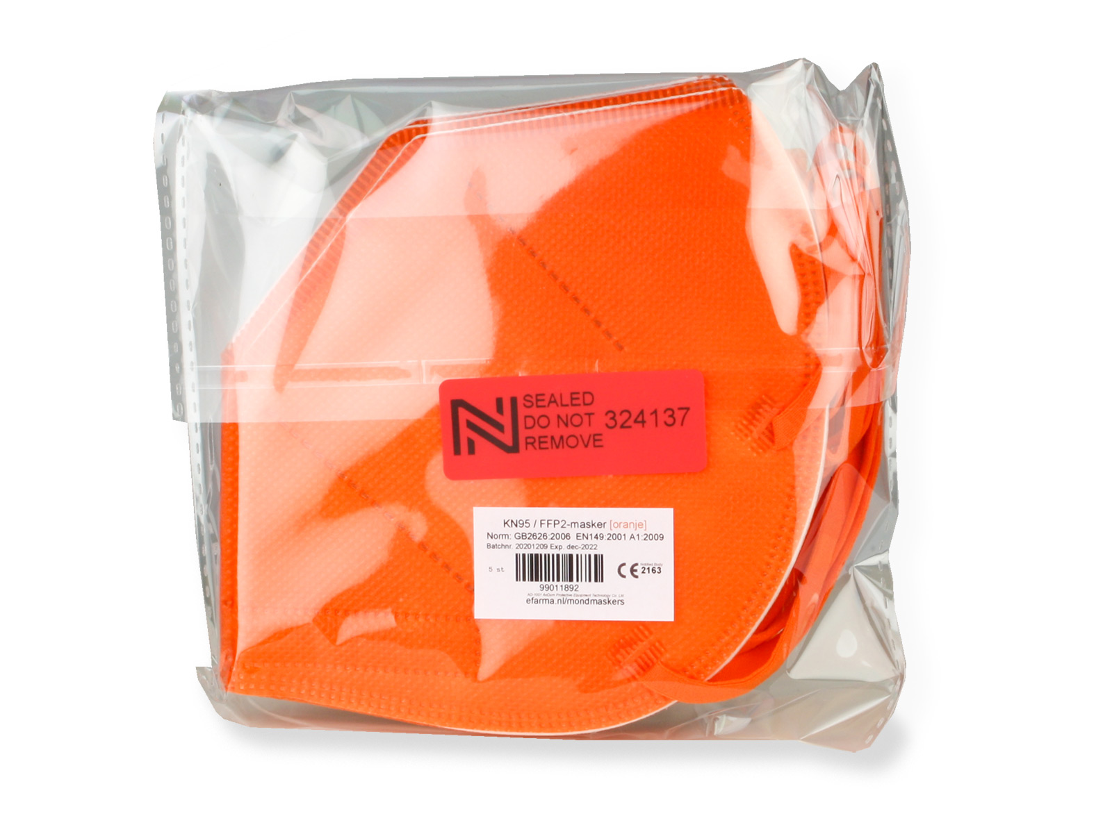 FFP2 Gecertificeerd Mondkapje - Oranje